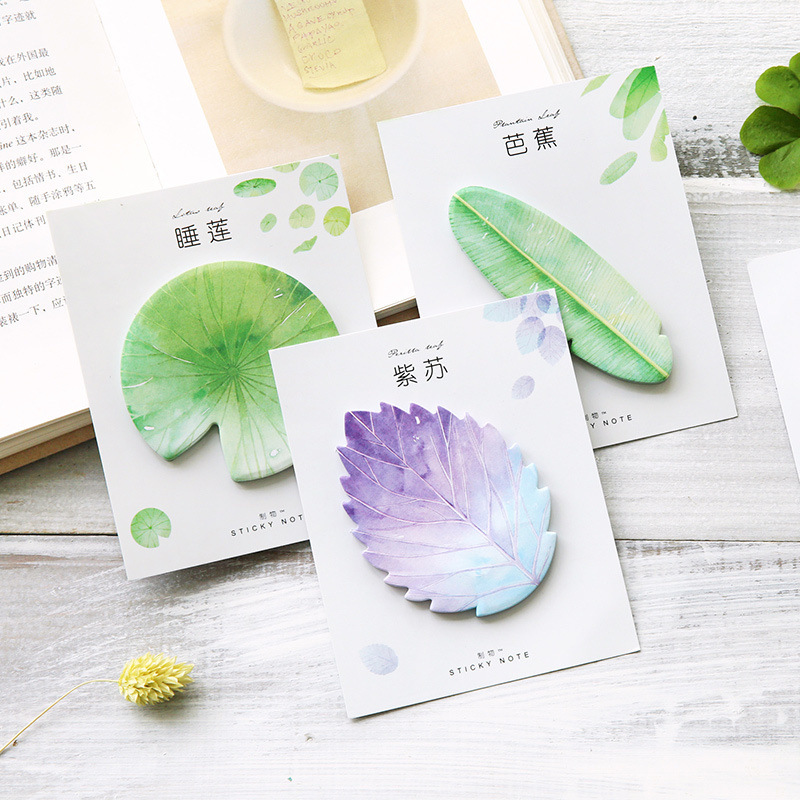 Office Stationery Supply List - 30 ชิ้น Leaf Sticky Notes Planner