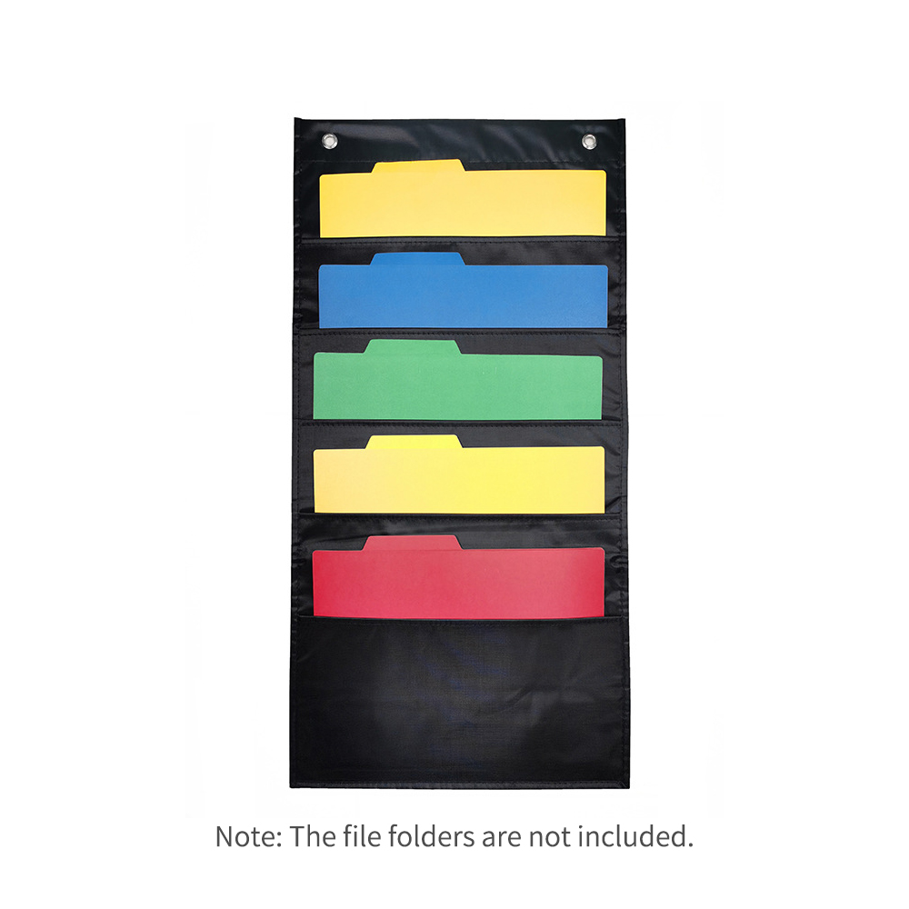 File Folder Hanging - ที่เก็บของที่จัดระเบียบแฟ้มเอกสารที่แขวนผนังใหญ่5ช่องใส่ของพร้อมที่แขวน2โฟลเดอร์ที่ใส่เอกสารสำหรับสำนักงาน
