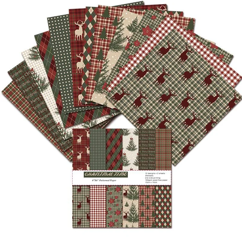 Graph Paper Pad - 1 ชุด Vintage Merry Christmas สมุดภาพกระดาษ