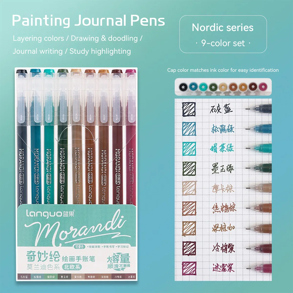 Gel Ink Pen Set - 9pcs ชุด Morandi สี 0.5 มม.ปากกาเจลสําหรับนักเรียนเขียนภาพวาด