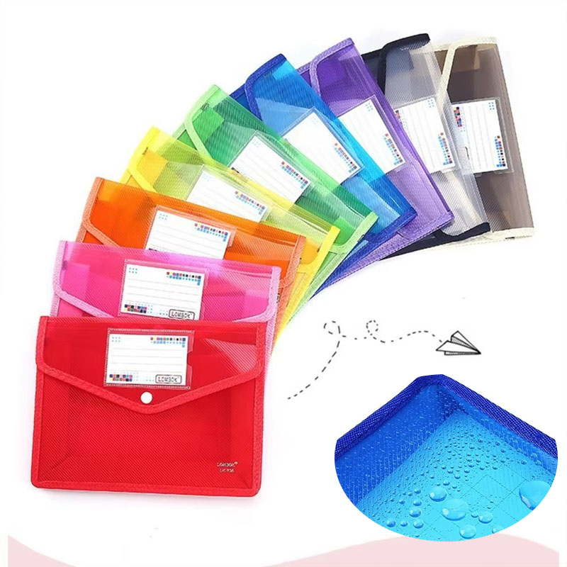 Supply Of Office Stationery - 1-10PCS กันน้ำ A4 A5 แฟ้มเอกสารแบบปุ่มกดใสกระเป๋าเอกสารสำหรับโรงเรียนสำนักงานเครื่องเขียนโฮมสเตย์เจอร์ซอรี่