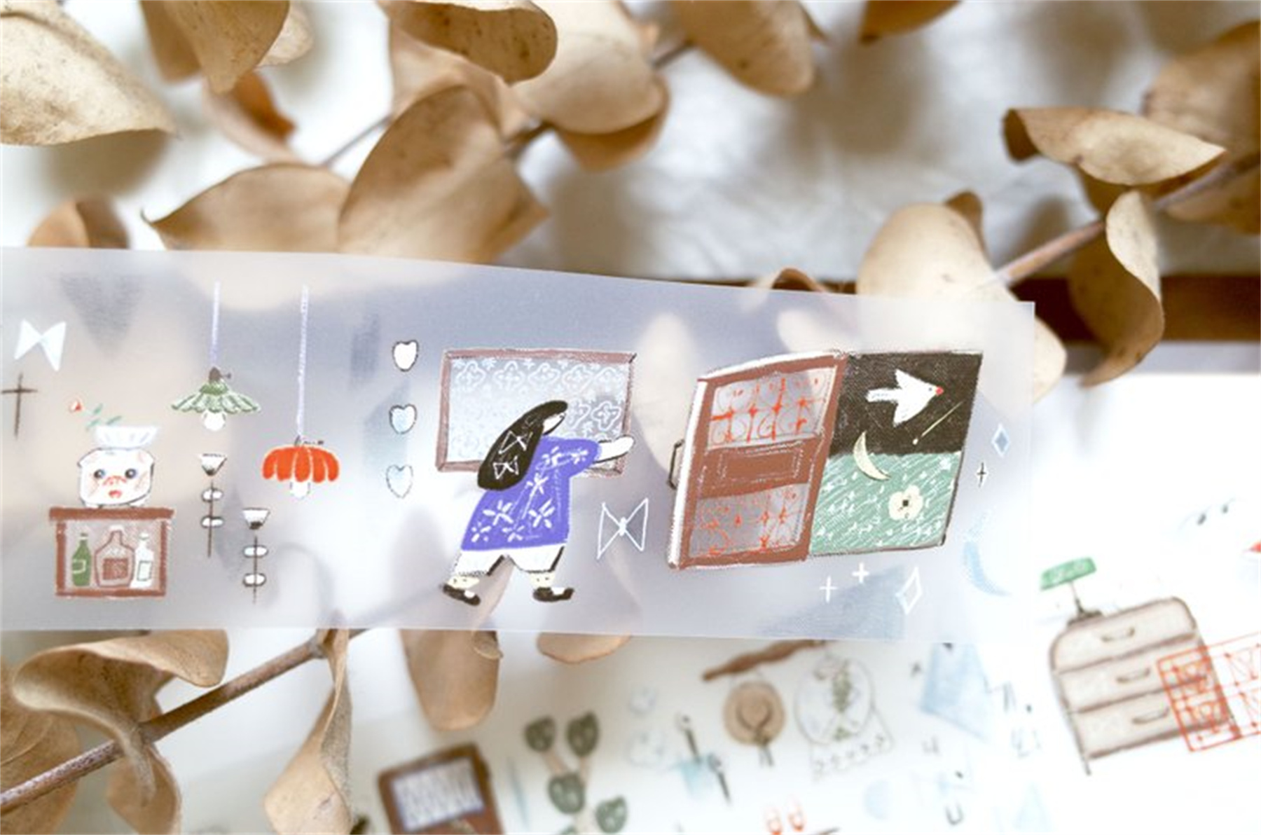 Washi Tape Set - 1Loop-Misshoegg Studio Vintageเพลงดอกไม้เก่าProp Shop WashiเทปPET DIYการ์ดทําScrapbookingสติกเกอร์ตกแต่ง