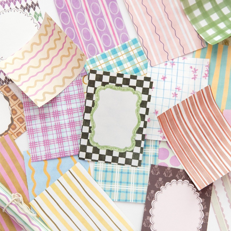 Graph Paper Pad - 1 เล่ม/100 ชิ้น สมุดโน้ตลายสวยงาม แผ่นโน้ตตกแต่ง กระดาษวาชิพิมพ์ลายสวยงาม