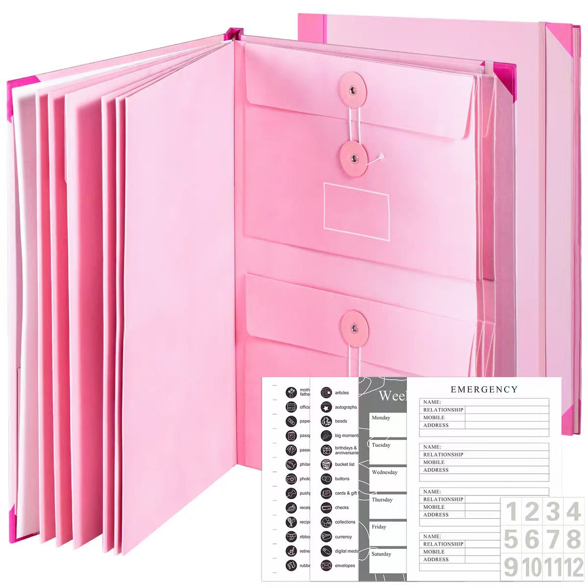 Portfolio Folder Zip - แฟ้มเอกสารแบบใหม่พร้อมป้ายชื่อ, ที่จัดระเบียบเอกสารน่ารักพร้อมซิป, ที่เก็บเอกสารพกพาสำหรับบ้านและสำนักงาน