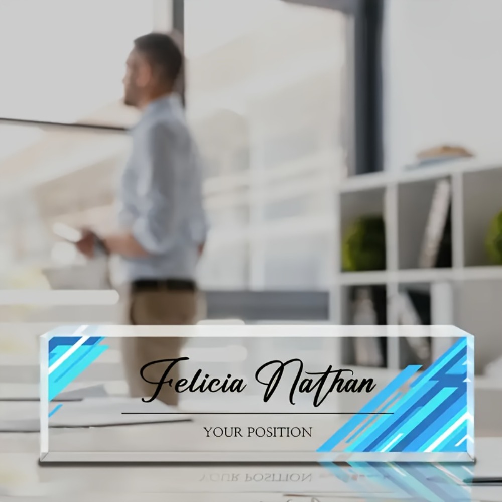 Desk Name Plate - ป้ายชื่ออะคริลิคแบบกำหนดเอง 1 ชิ้น สำหรับครูและพนักงาน ป้าย PMMA
