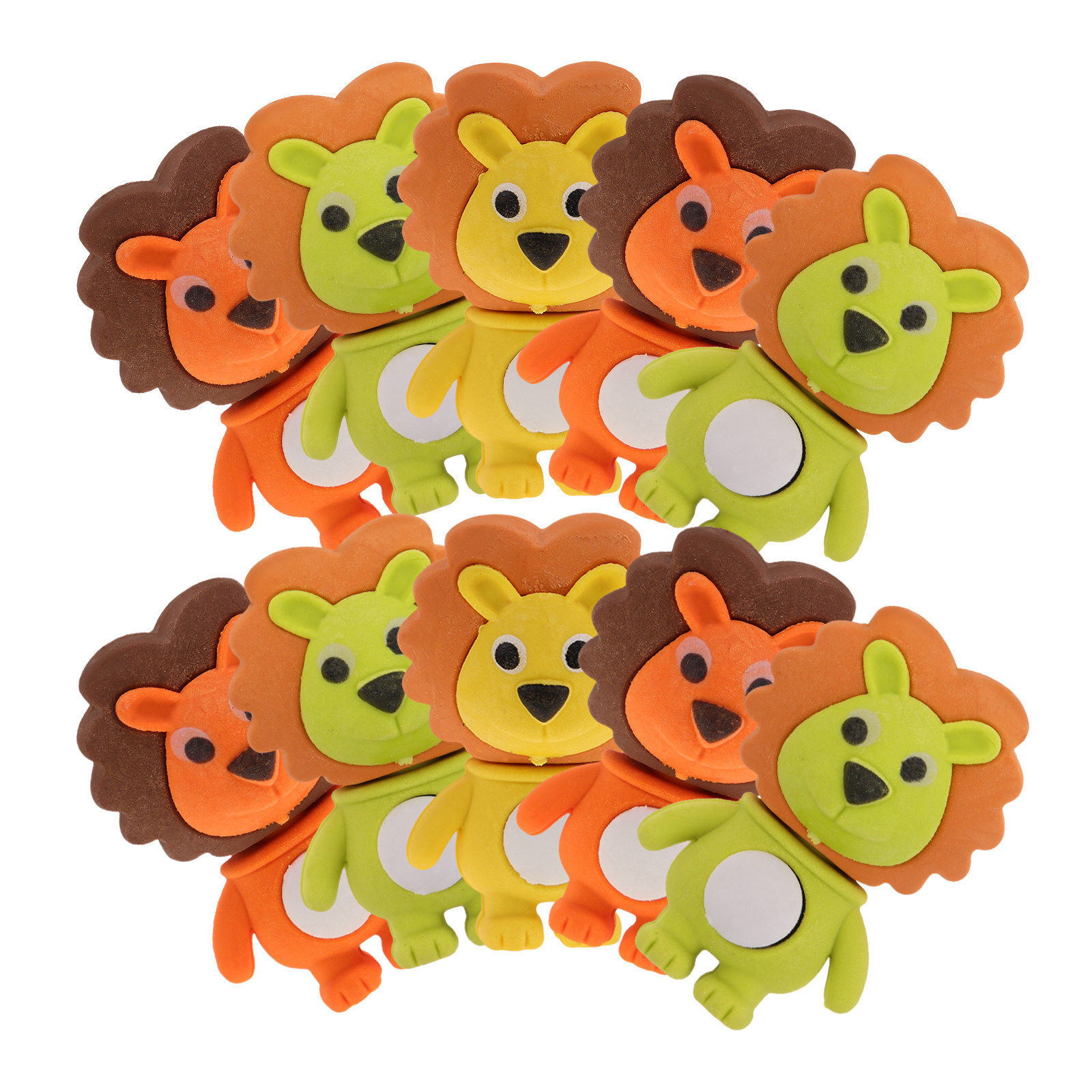 Lion Stationery & Office Supply(Kunshan)Co.Ltd - ยางลบรูปสิงโตน่ารัก 18 ชิ้น ยางลบรูปสัตว์ 3 มิติสำหรับเด็ก