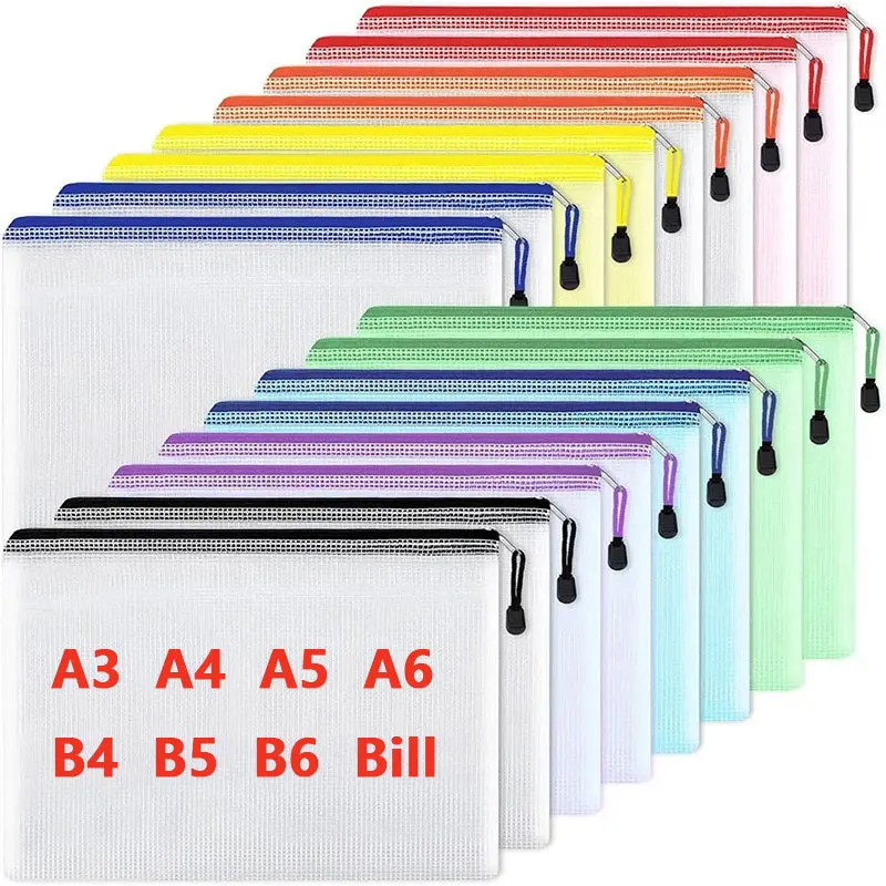 A3/A4/A5/A6 ตาข่ายซิปกระเป๋าเอ - Portfolio Folder Zip บทวิจารณ์และราคา