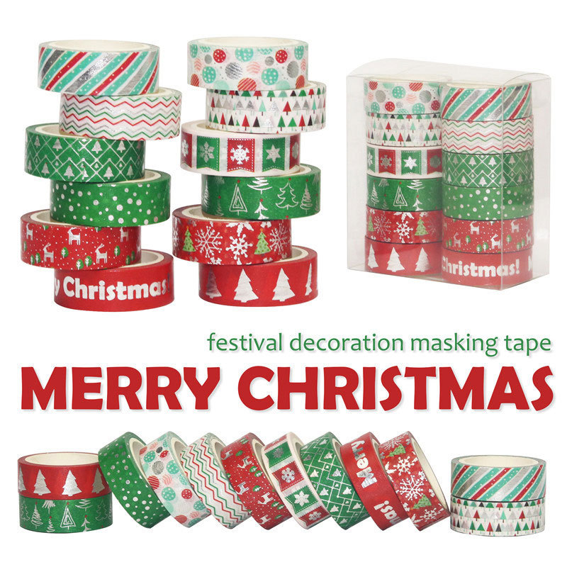 60เมตรคริสต์มาส Washi เทปชุด12 - Washi Tape Set บทวิจารณ์และราคา