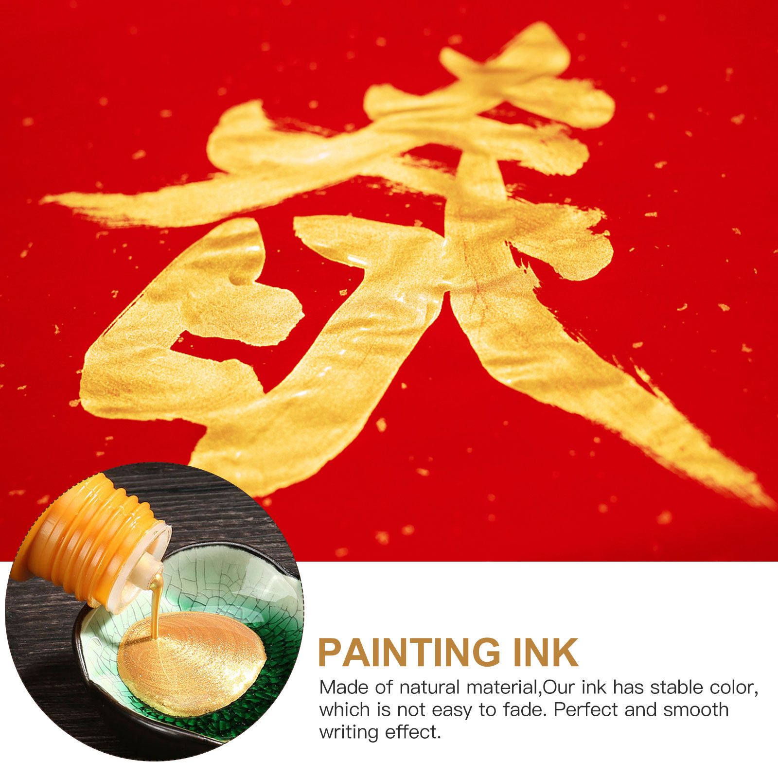 ขวดหมึกสำหรับงานเขียนพู่กัน วั - Calligraphy Ink Bottle บทวิจารณ์และราคา