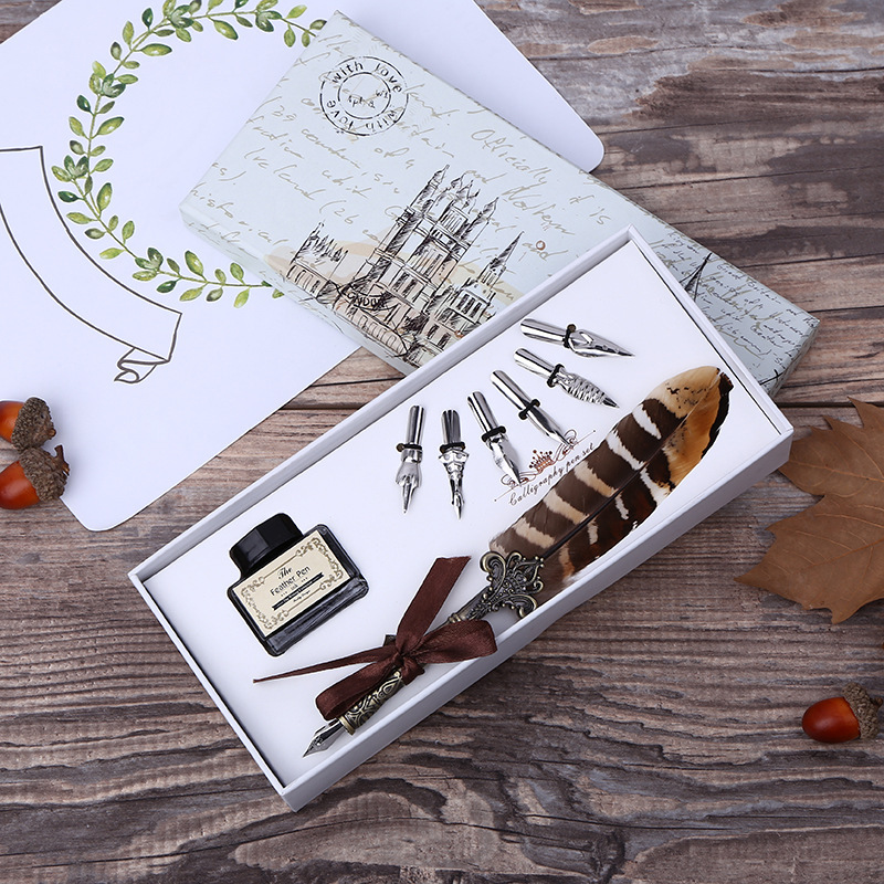 ชุดปากกาจุ่มหมึกแบบย้อนยุคพร้อ - Self Inking Stamp บทวิจารณ์และราคา