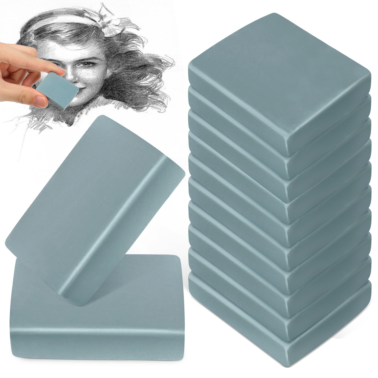 ยางลบศิลปะ 12 ชิ้น สำหรับการวา - Rubber Eraser Kneaded บทวิจารณ์และราคา