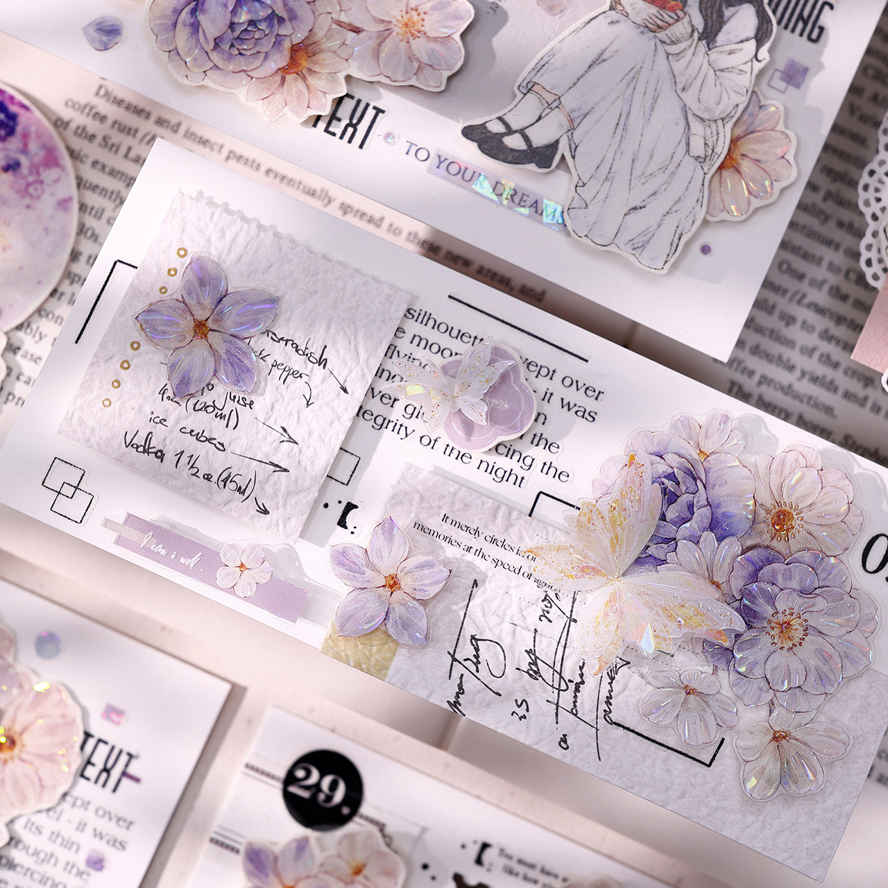 เทปวาชิลายดอกกุหลาบสีม่วงอ่อนแ - Washi Tape Set บทวิจารณ์และราคา